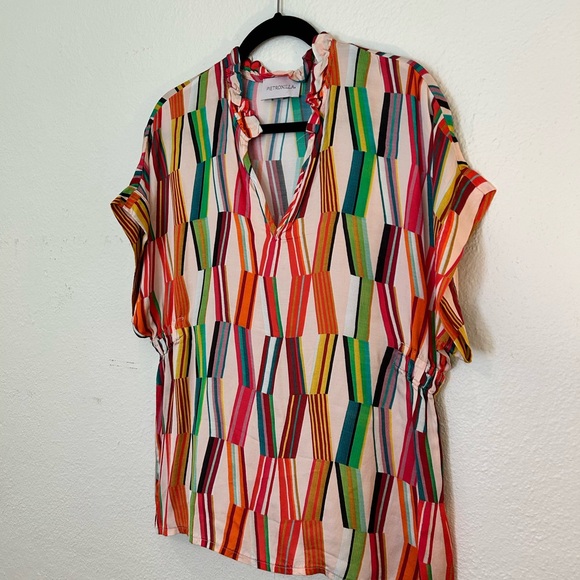 Multicolor Geometric Pattern Blouse - Picture 3 of 4